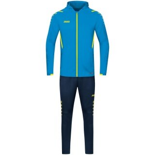 JAKO Trainingsanzug Challenge mit Kapuze (Jacke und Hose) hellblau/dunkelblau Jungen