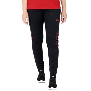 JAKO Trainingshose Pant Challenge (Double-Stretch-Knit, atmungsaktiv, hoher Tragekomfort) lang schwarz/rot Damen
