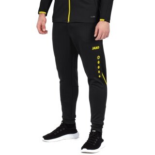 JAKO Trainingshose Pant Challenge (Double-Stretch-Knit, atmungsaktiv, hoher Tragekomfort) lang schwarz/gelb Herren