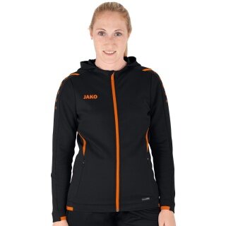 JAKO Trainingsjacke Challenge mit Kapuze schwarz/orange Damen