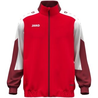 JAKO Trainingsjacke (Webjacke) Dynamic - Stretch-Micro-Twill - rot/weiss/dunkelrot Herren