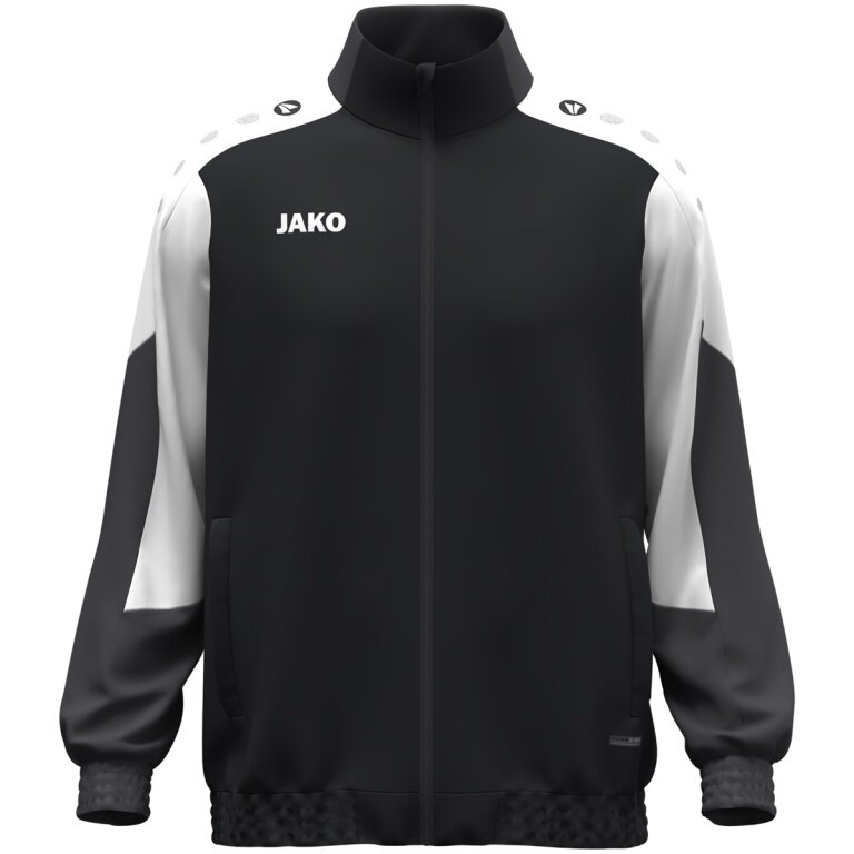 JAKO Trainingsjacke (Webjacke) Dynamic - Stretch-Micro-Twill - schwarz/weiss/anthrazitgrau Herren