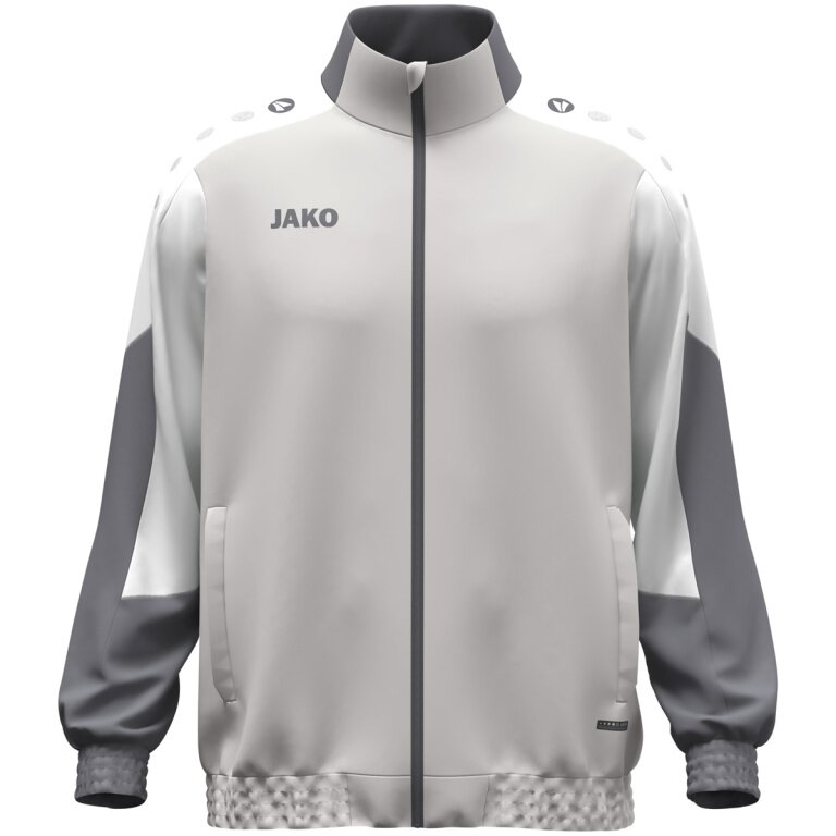 JAKO Trainingsjacke (Webjacke) Dynamic - Stretch-Micro-Twill - hellgrau/weiss/grau Herren