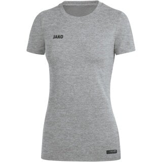 JAKO Sport/Freizeit Shirt Premium Basics (Polyester-Stretch-Jersey) hellgrau meliert Damen