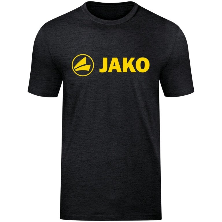 JAKO Freizeit-Tshirt Promo (Bio-Baumwolle) schwarzmeliert/gelb Herren