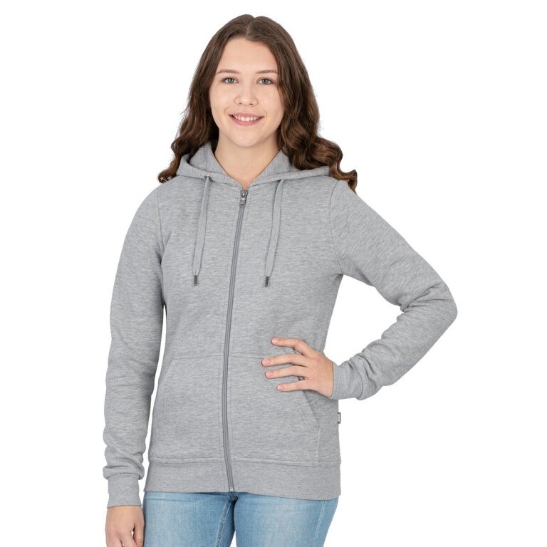 JAKO Kapuzenjacke Organic (Bio-Baumwolle) hellgrau Damen