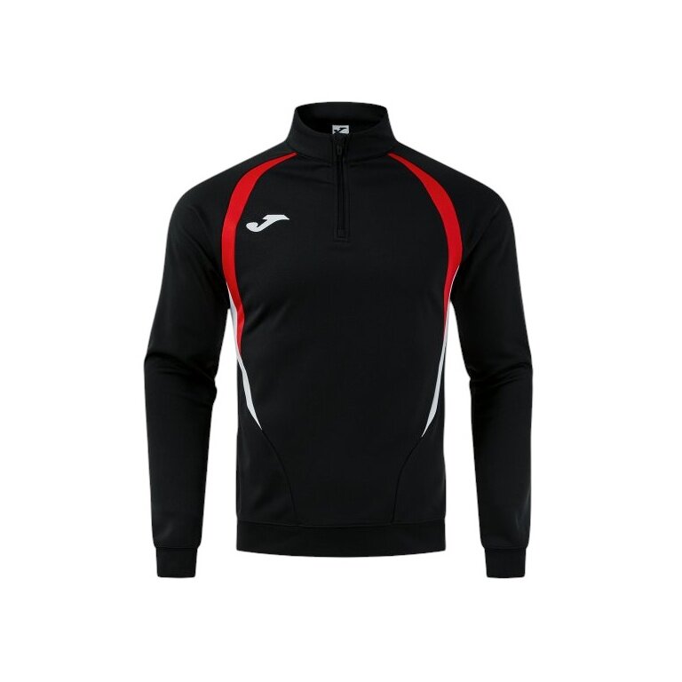 Joma Langarmshirt Championship 20 Sweatshirt (1/4 Zip, bequem, rec. Polyester) schwarz/rot Herren