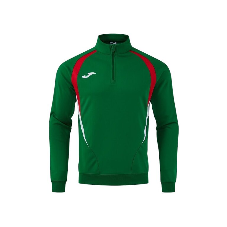 Joma Langarmshirt Championship 20 Sweatshirt (1/4 Zip, bequem, rec. Polyester) grün/rot Herren