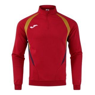 Joma Langarmshirt Championship 20 Sweatshirt (1/4 Zip, bequem, rec. Polyester) rot/dunkelblau Herren