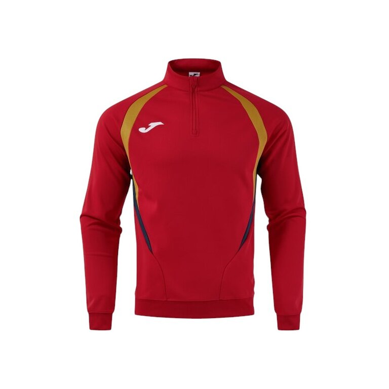 Joma Langarmshirt Championship 20 Sweatshirt (1/4 Zip, bequem, rec. Polyester) rot/dunkelblau Herren