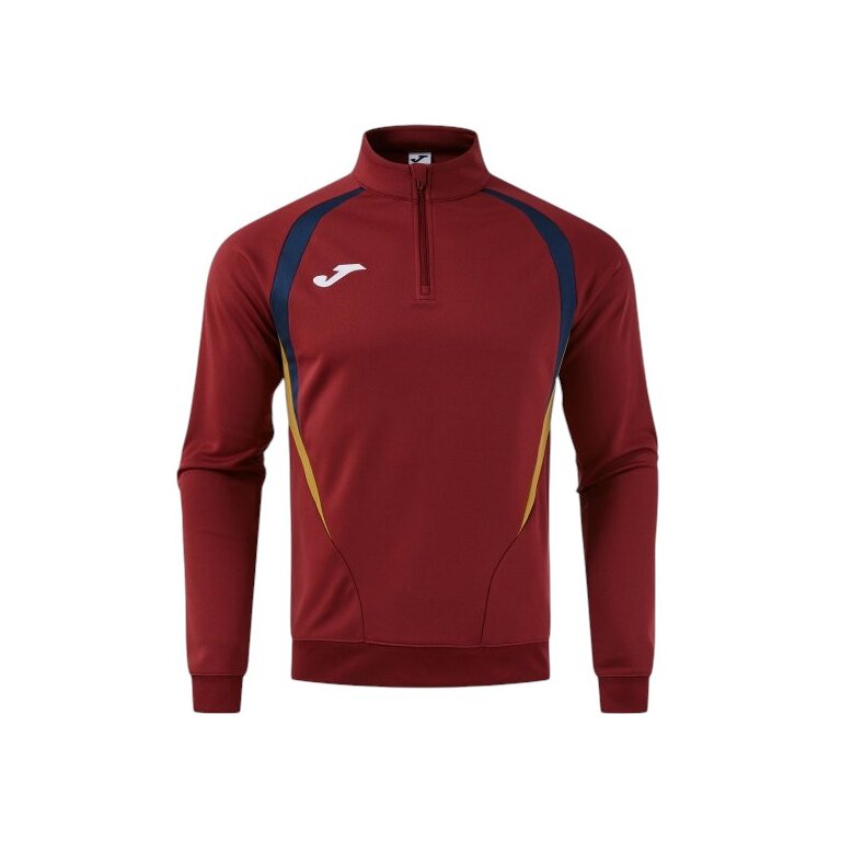 Joma Langarmshirt Championship 20 Sweatshirt (1/4 Zip, bequem, rec. Polyester) bordeauxrot/marineblau Herren