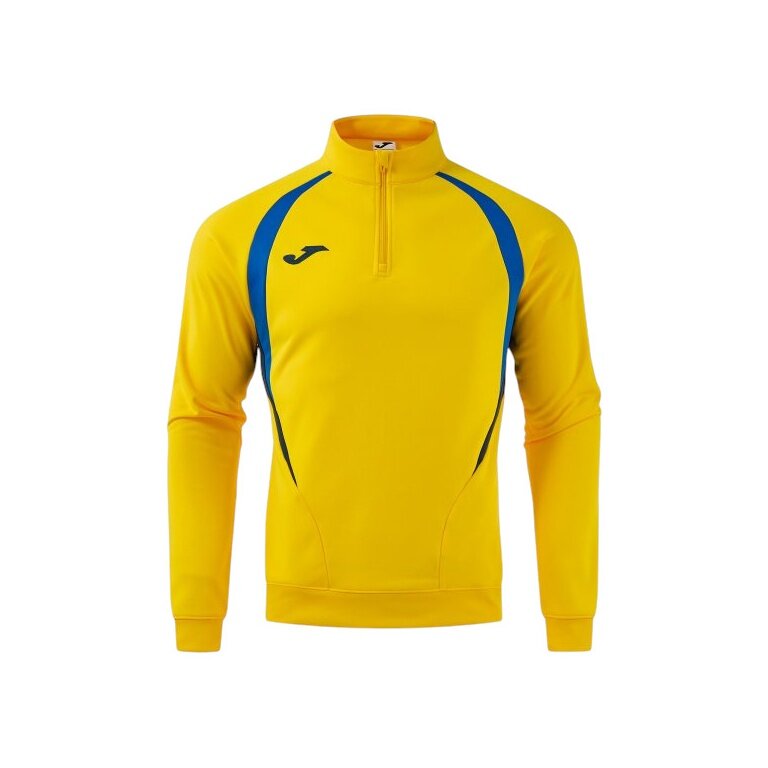 Joma Langarmshirt Championship 20 Sweatshirt (1/4 Zip, bequem, rec. Polyester) gelb/royalblau Herren