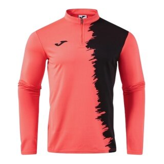 Joma Langarmshirt Picacho City Sweatshirt (1/4 Zip, strapazierfähig, bequeme Passform) coralrot/schwarz Herren