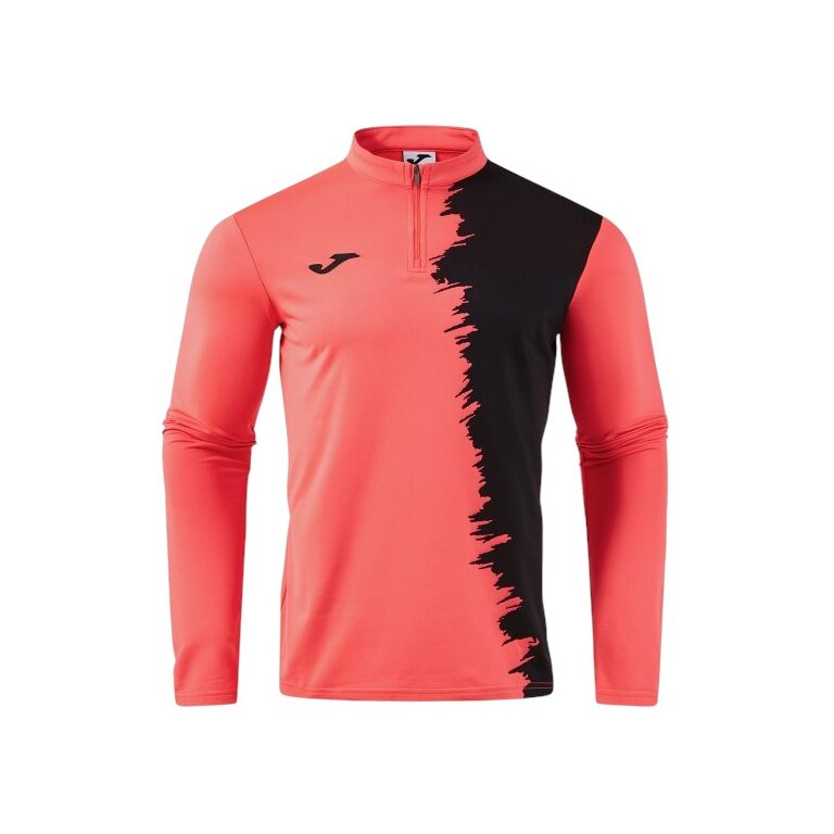 Joma Langarmshirt Picacho City Sweatshirt (1/4 Zip, strapazierfähig, bequeme Passform) coralrot/schwarz Herren