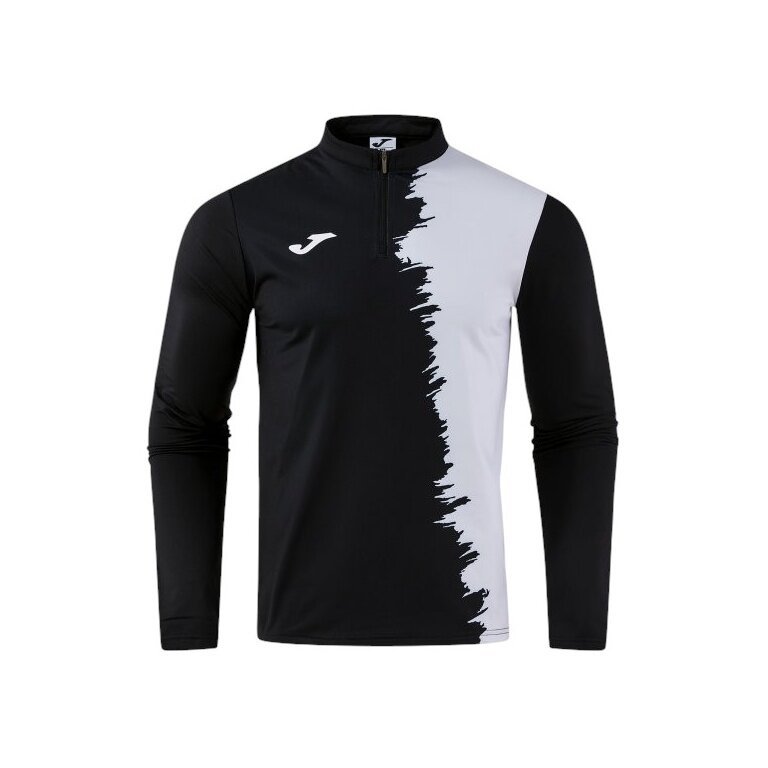 Joma Langarmshirt Picacho City Sweatshirt (1/4 Zip, strapazierfähig, bequeme Passform) schwarz/weiss Herren