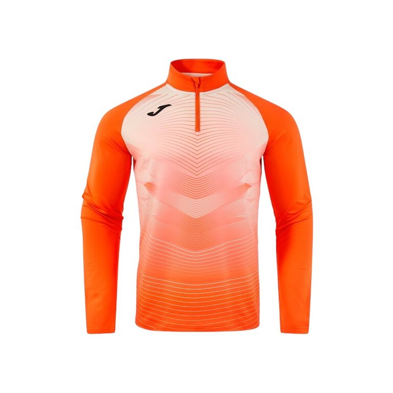 Joma Lauf-Langarmshirt Elite XII Sweatshirt (optimale Bewegungsfreiheit, 1/4 Zip) orange Herren
