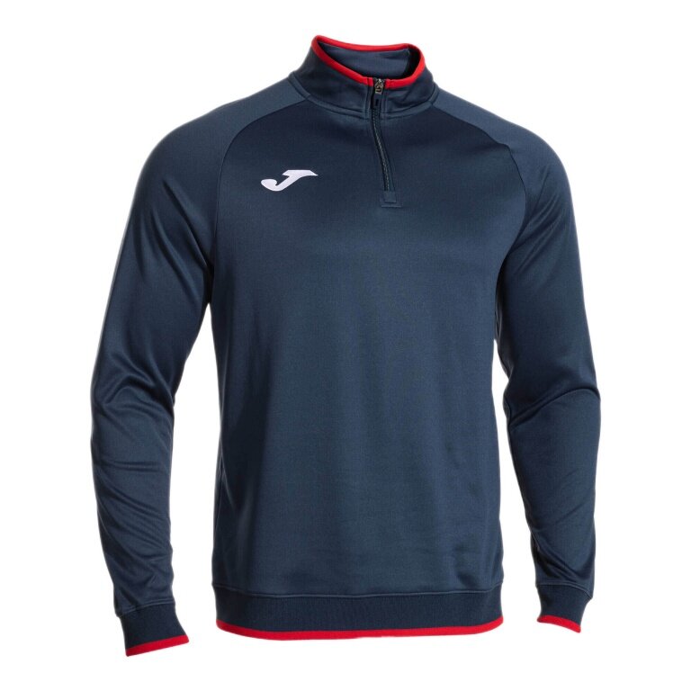 Joma Pullover Combi Premium Sweatshirt (Half-Zip, Stehkragen) navyblau/rot Herren