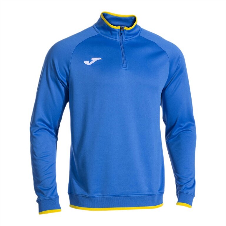 Joma Pullover Combi Premium Sweatshirt (Half-Zip, Stehkragen) royalblau/gelb Herren