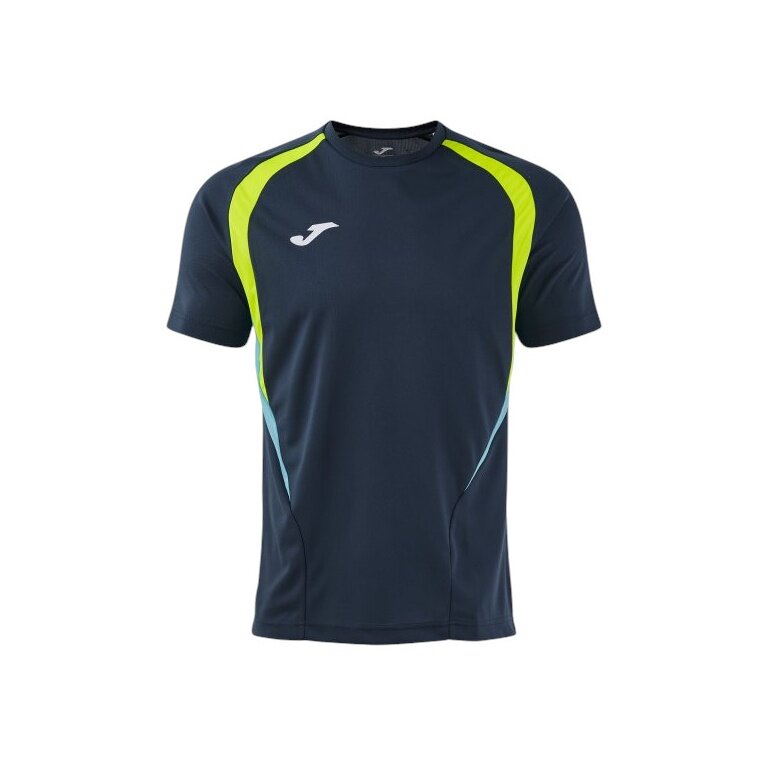 Joma Sport-Tshirt Championship 20 (hoher Tragekomfort, rec. Polyester) dunkelblau/neongelb Herren