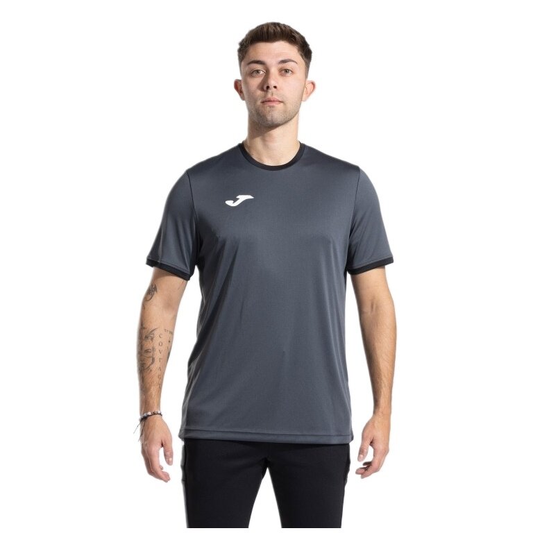 Joma Sport-Tshirt Combi Premium (100% Polyester, atmungsaktiv) anthrazitgrau/schwarz Herren