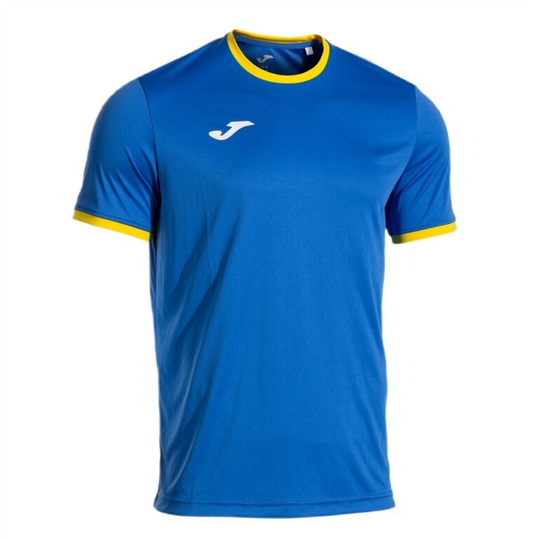 Joma Sport-Tshirt Combi Premium (100% Polyester, atmungsaktiv) royalblau/gelb Herren