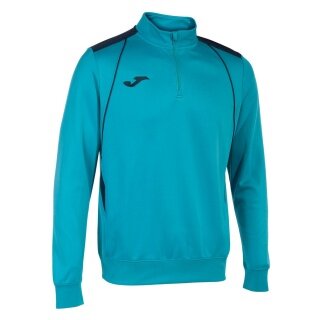 Joma Pullover Championship VII Sweatshirt (Half-Zip, Fleece-Futter) türkis/marineblau Herren
