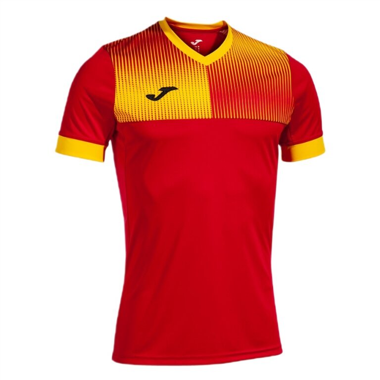 Joma Trainings-Tshirt Eco Supernova (V-Ausschnitt, leicht, bequem) rot/gelb Herren