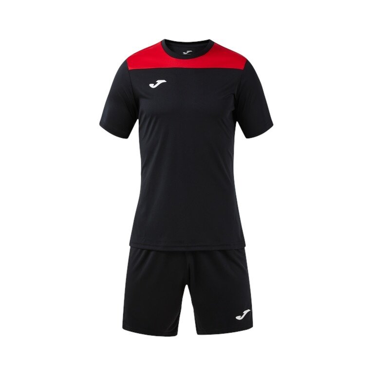 Joma Trainingsanzug (kurze Hose und kurzarm Shirt) Phoenix III Set schwarz/rot Herren