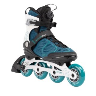 K2 Inline Skates Alexis 84 Boa (Rollen: 84mm/83A, Kugellager: ILQ 7) tealblau/weiss Damen