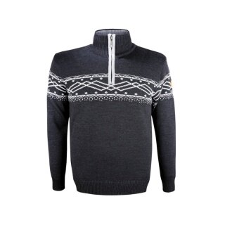 Kama Sweater Pullover 4060 Half Zip (Merinowolle, warm) graphitgrau Herren