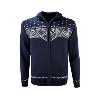 Kama Sweater Pullover 4065 Full Zip (Merinowolle) navyblau Herren