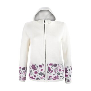 Kama Kapuzenpullover 5050 Full Zip (Merinowolle-Mischung, winddicht, atmungsaktiv) weiss Damen