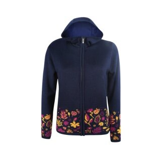 Kama Kapuzenpullover 5050 Full Zip (Merinowolle-Mischung, winddicht, atmungsaktiv) navyblau Damen
