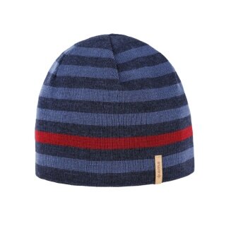 Kama Strickmütze (Beanie) A162 Merino - navyblau/blau/rot - 1 Stück