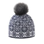 Kama Strickmütze (Bommel) A173 Merino - Damen navyblau/weiss- 1 Stück