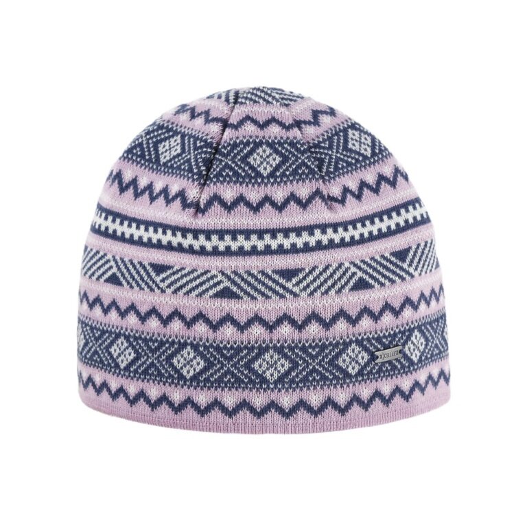 Kama Strickmütze (Beanie) A174 Merino - Damen pink/weiss/blau - 1 Stück