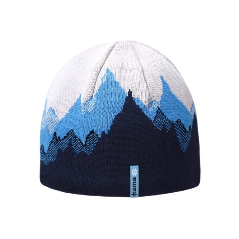 Kama Strickmütze (Beanie) K64 Merino Kamakadze - navyblau/blau/weiss - 1 Stück