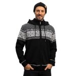 Kama Sweater Pullover 3064 Full Zip aus Merinowolle (mit Kapuze, winddicht) schwarz Herren