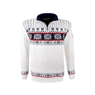 Kama Sweater Pullover 4054 Half Zip (warm, Strickmaterial) weiss Herren