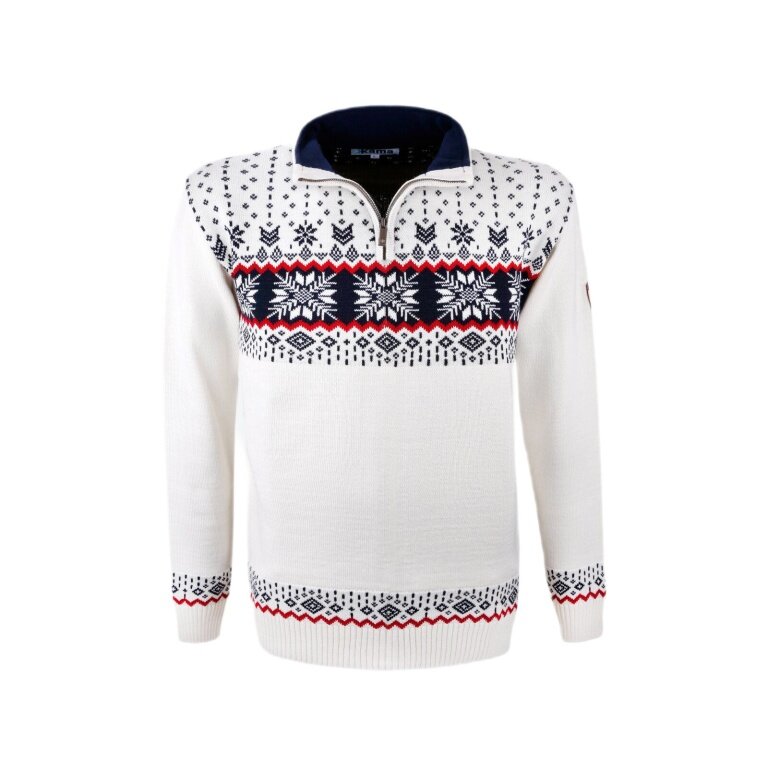 Kama Sweater Pullover 4054 Half Zip (warm, Strickmaterial) weiss Herren