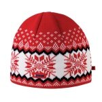 Kama Strickmütze (Beanie) A137 Merino - rot/weiss/schwarz - 1 Stück