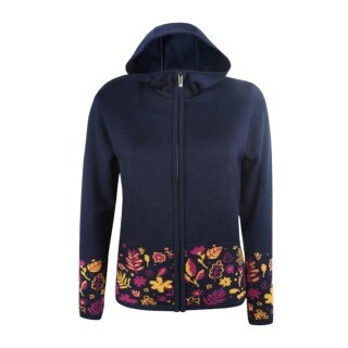 Kama Kapuzenpullover 5049 Full Zip (Merinowolle-Mischung, warm) navyblau Damen
