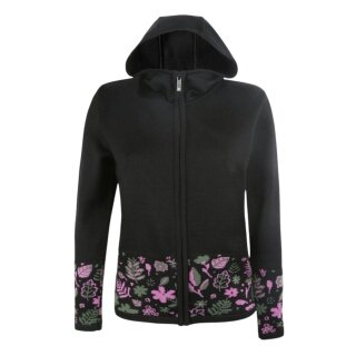 Kama Kapuzenpullover 5049 Full Zip (Merinowolle-Mischung, warm) schwarz Damen