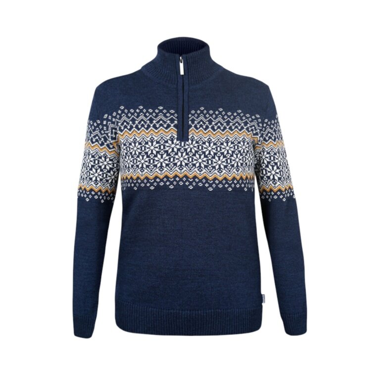 Kama Sweater Pullover 5058 Half Zip (Merinowolle) navyblau Damen