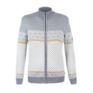 Kama Sweater Pullover 5059 Full Zip (Merinowolle, warm) grau/weiss Damen