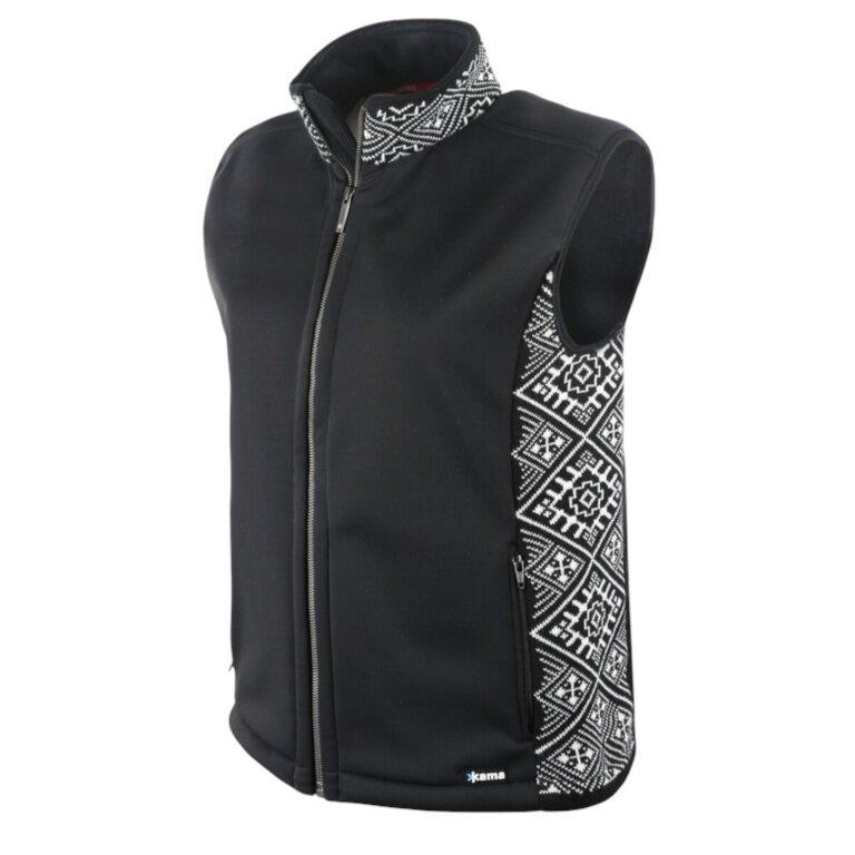 Kama Softshell-Wanderweste 3010 (Merinowolle-Mischung, winddicht, atmungsaktiv) schwarz Herren