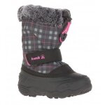 Kamik Winterschuhe Mini (nahtversiegeltes Nylon, Kunstfell-Schneekragen, wasserabweisend) schwarz/pink Kleinkinder