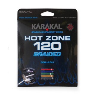 Karakal Squashsaite Hot Zone Braided 120 (Power+Kontrolle) 1.20mm schwarz 11m Set
