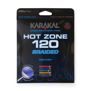 Karakal Squashsaite Hot Zone Braided 120 (Power+Kontrolle) 1.20mm blau 11m Set