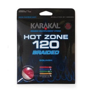 Karakal Squashsaite Hot Zone Braided 120 (Power+Kontrolle) 1.20mm rot 11m Set